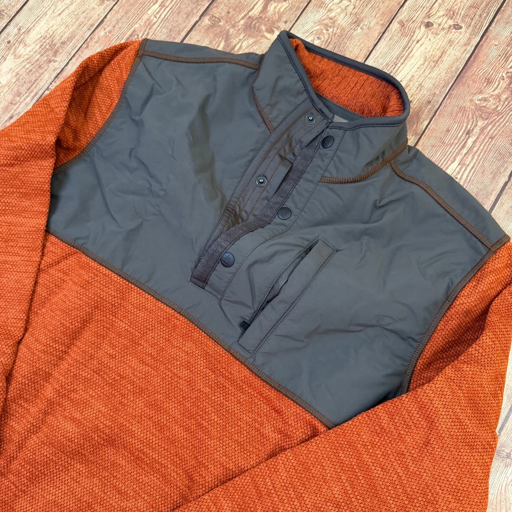 G.H. Bass & Co. For Hard Service Pullover Mens Medium Orange Textured Fleece